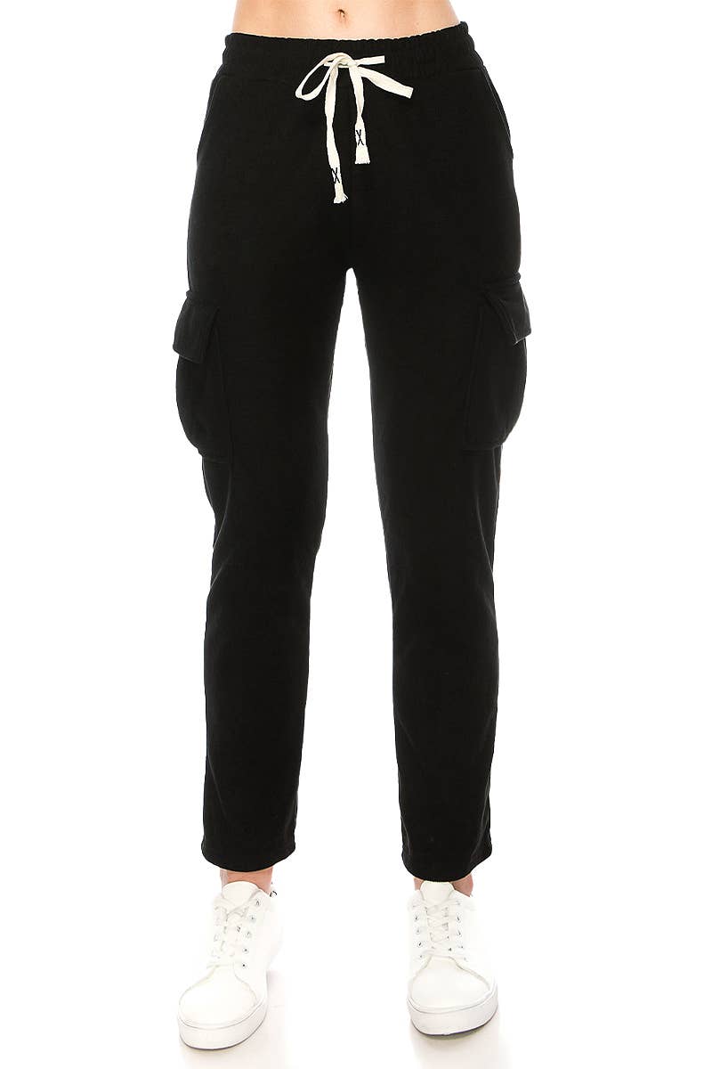 Tapered Corduroy Fleece Jogger Cargo Trousers