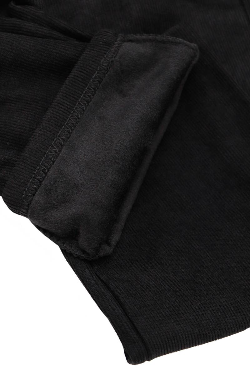 Tapered Corduroy Fleece Jogger Cargo Trousers
