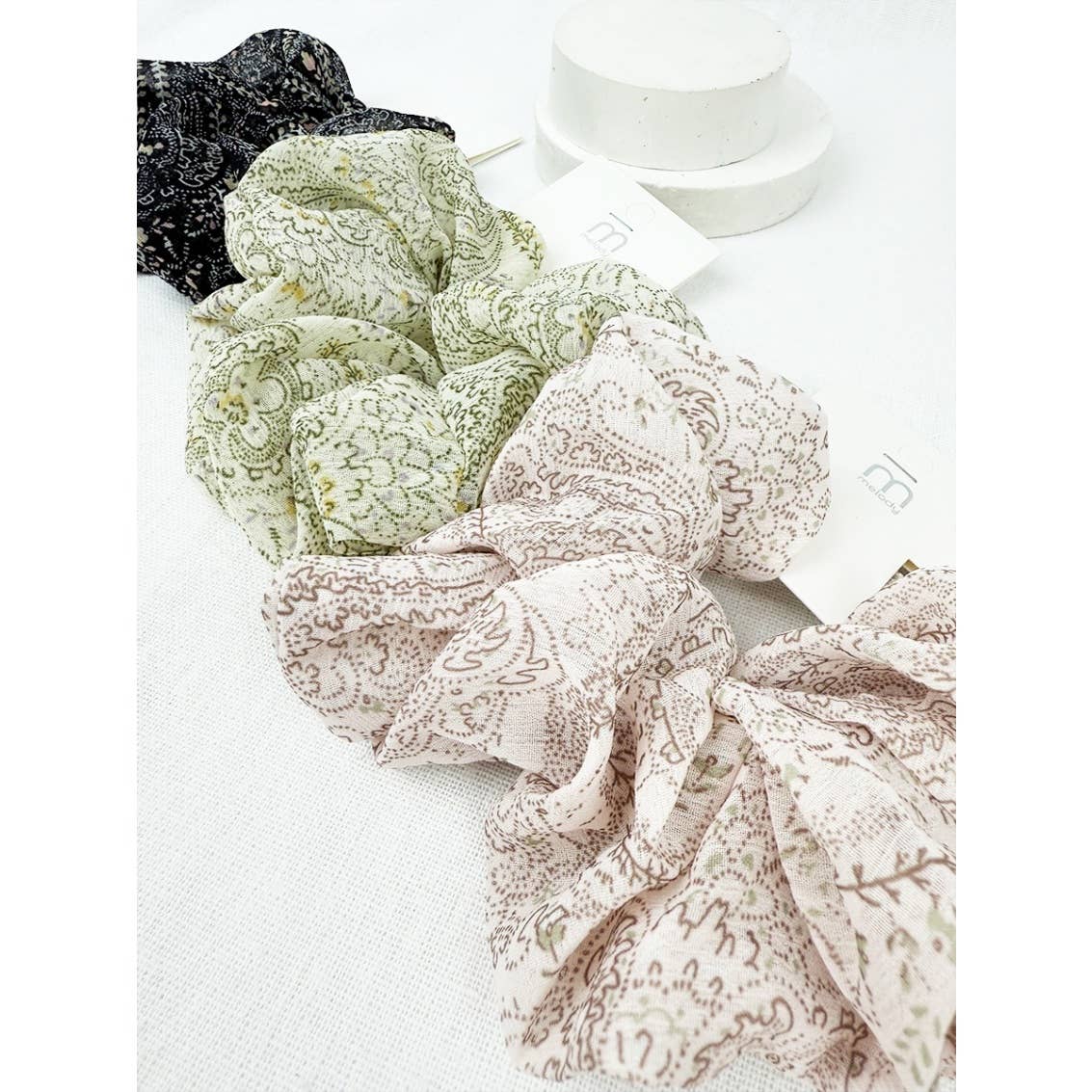 Elegant Pasley Soft Tone Chiffon Scrunchies