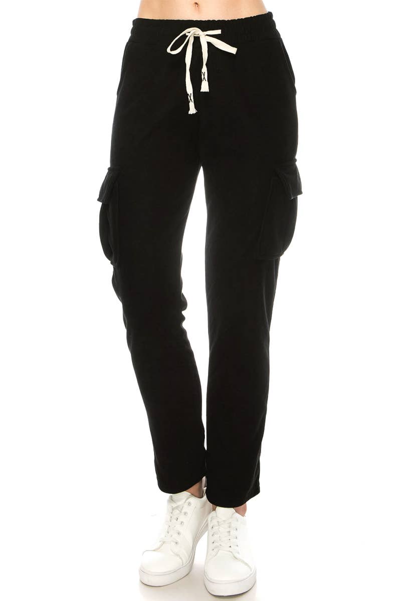 Tapered Corduroy Fleece Jogger Cargo Trousers
