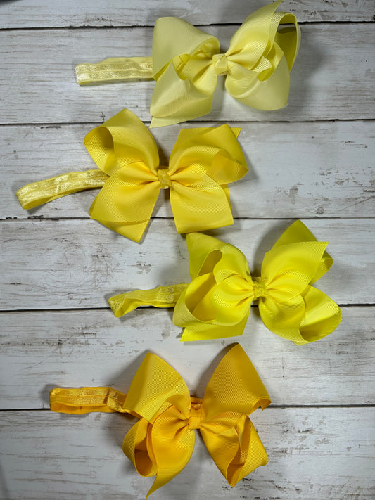 6Inch Yellow Headband Bow