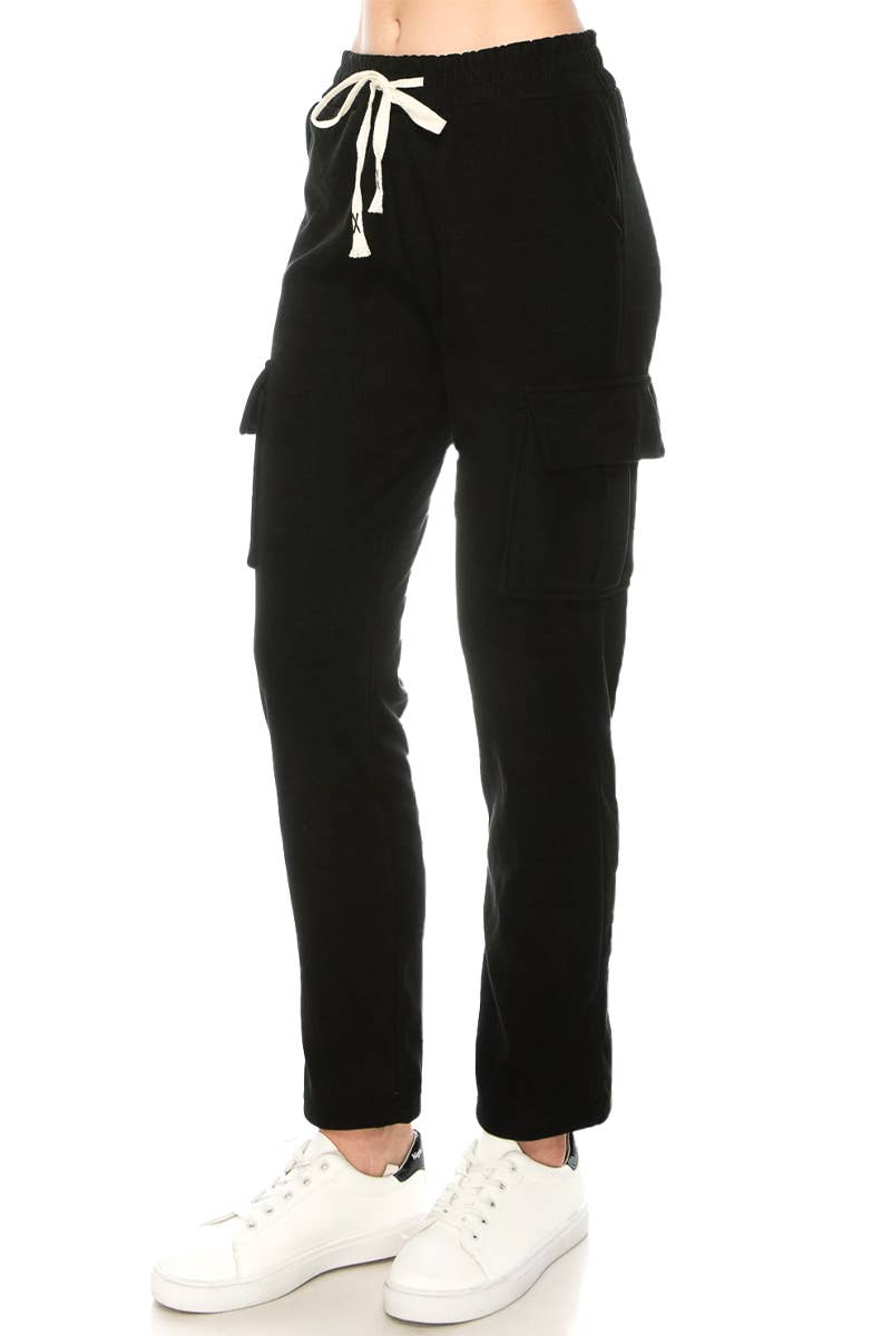 Tapered Corduroy Fleece Jogger Cargo Trousers