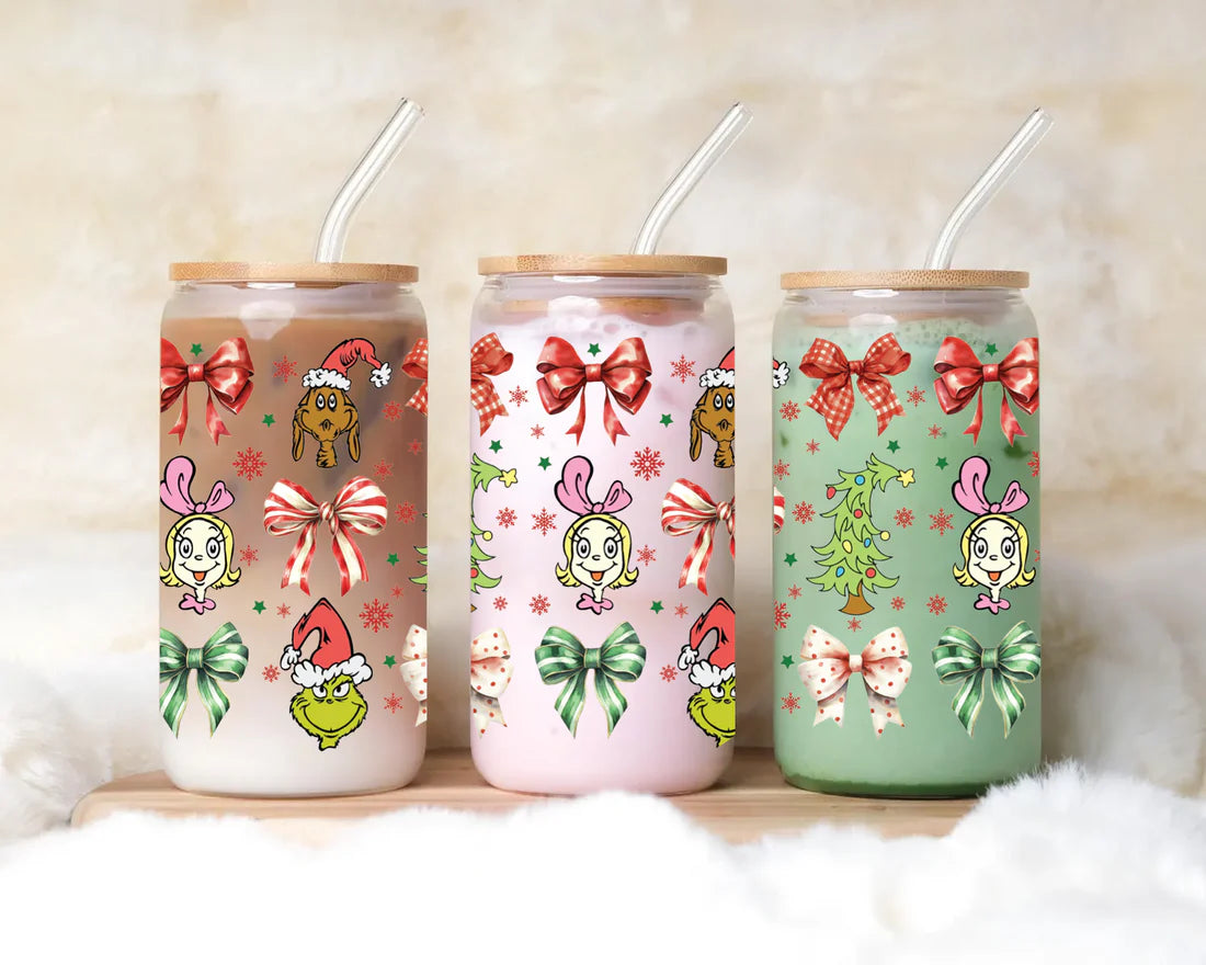 Grinch 16oz Glass Cup