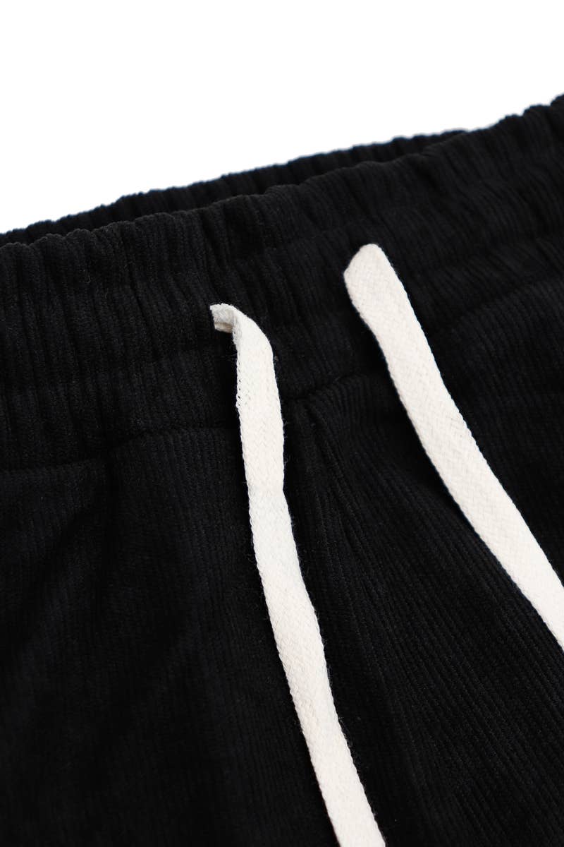 Tapered Corduroy Fleece Jogger Cargo Trousers