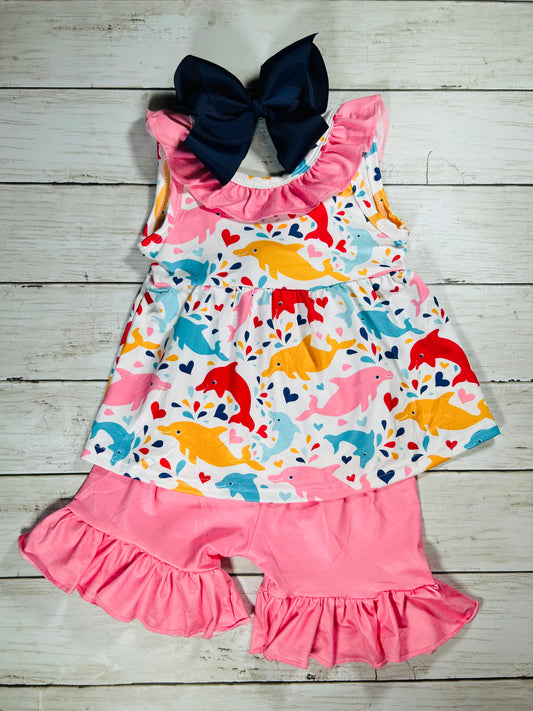 Jumping Dolphin Short Outfit Set