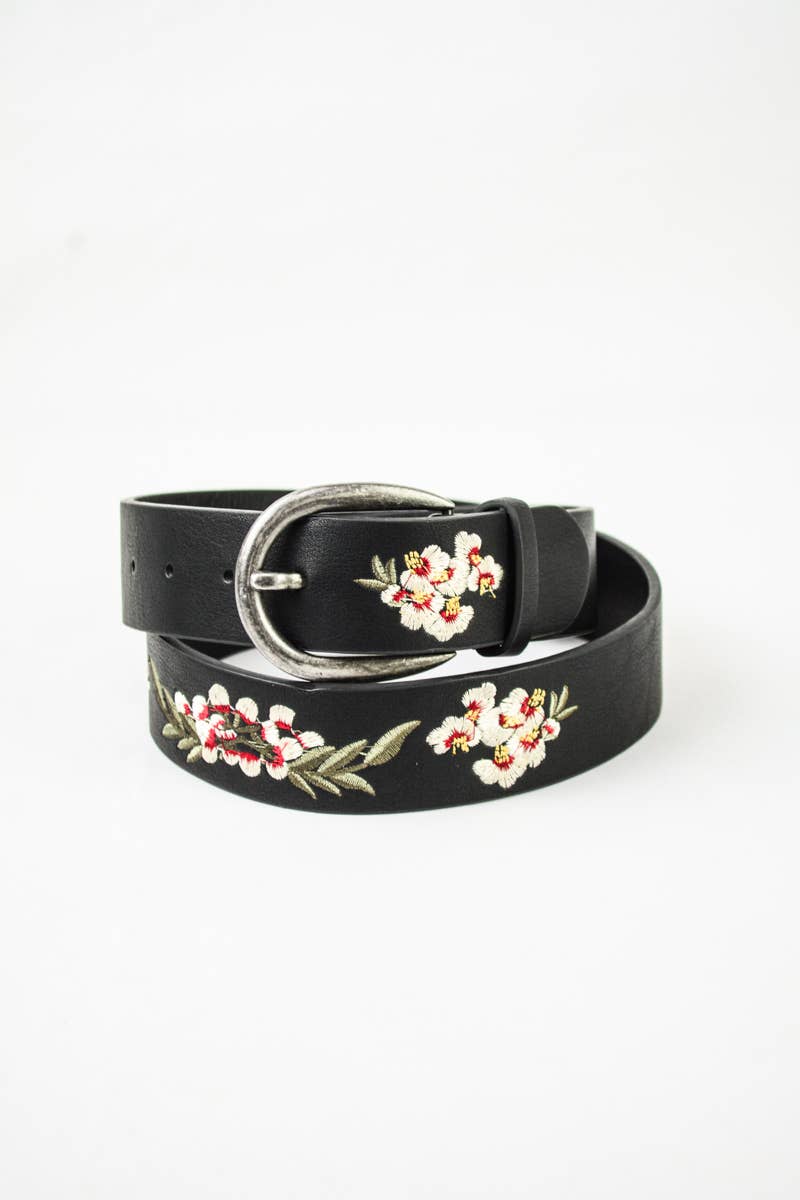Hibiscus Embroidered Bohemian Belt