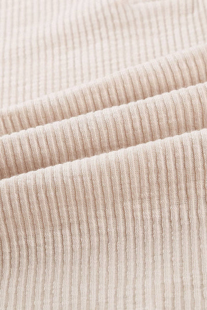 Crochet Lace Hem Sleeve Half-Button Top