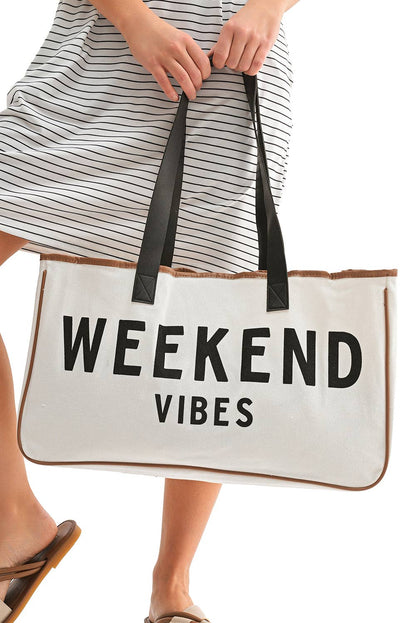 WEEKEND VIBES Canvas Tote