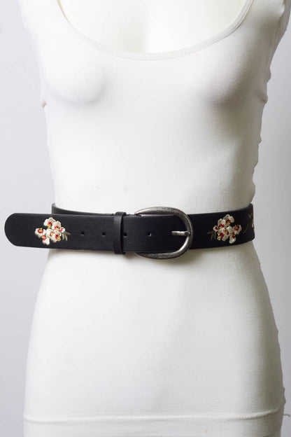 Hibiscus Embroidered Bohemian Belt