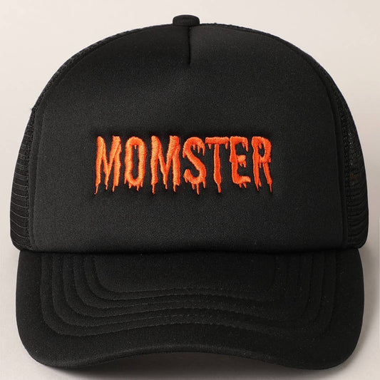 Momster Letter Embroidered Mesh Back Trucker Hat