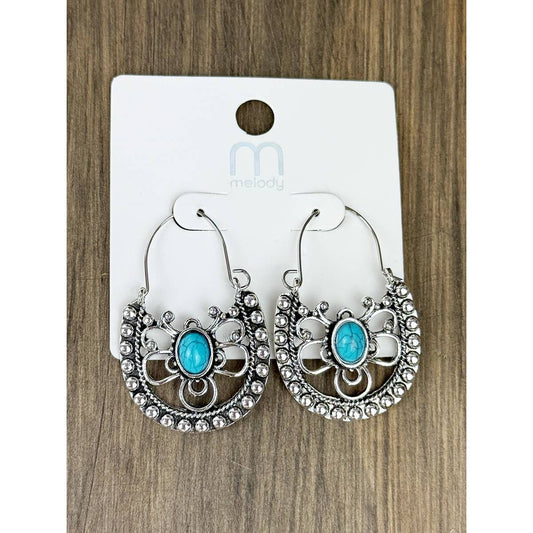 Western Style Turquoise Detail Earrings