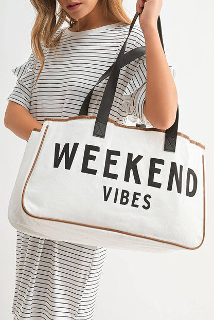 WEEKEND VIBES Canvas Tote