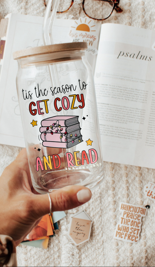 Cozy & Read 16oz Glass Cup