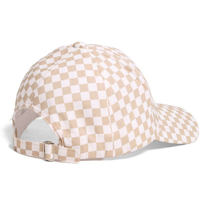 Checkerboard Pattern Print Cotton Baseball Cap