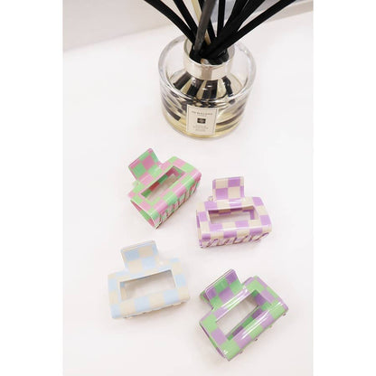 Colorful Checkered Hair Claw