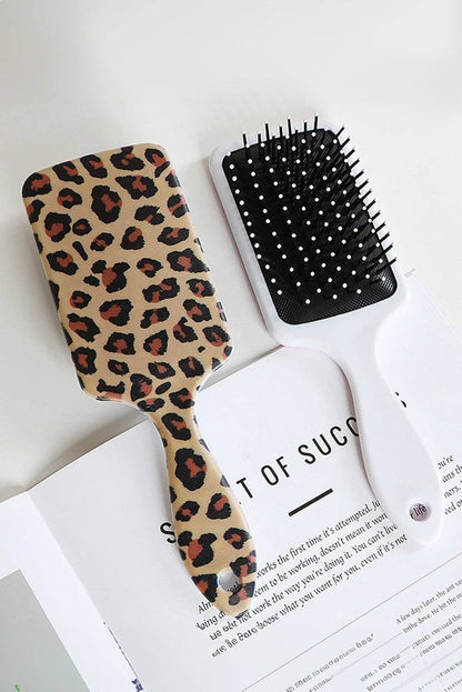 Camel Leopard Print Large Detangle Paddle Air Cushion ComB
