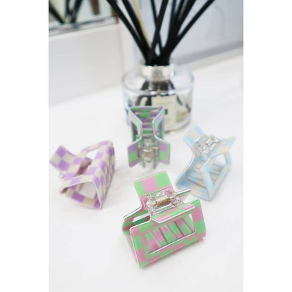 Colorful Checkered Hair Claw