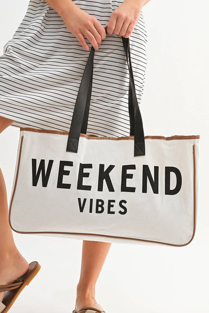 WEEKEND VIBES Canvas Tote