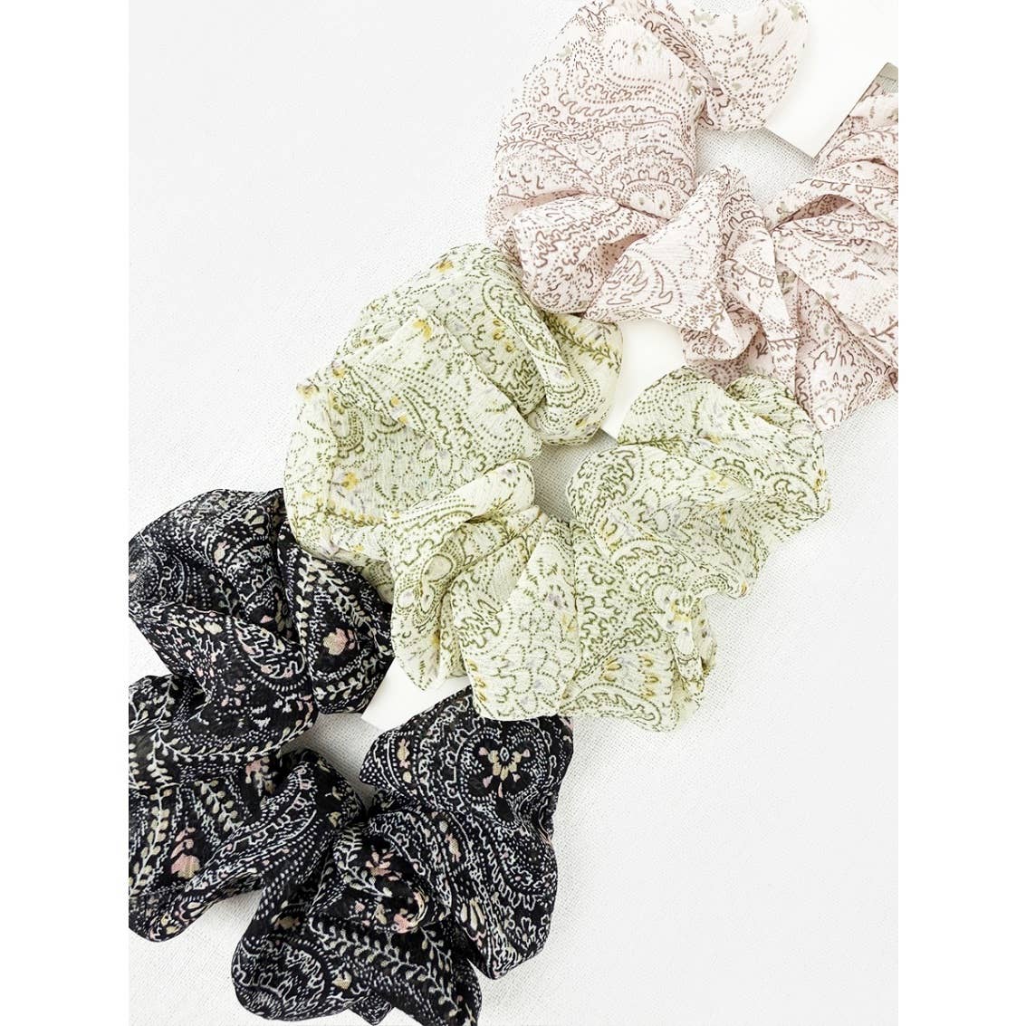 Elegant Pasley Soft Tone Chiffon  Scrunchies