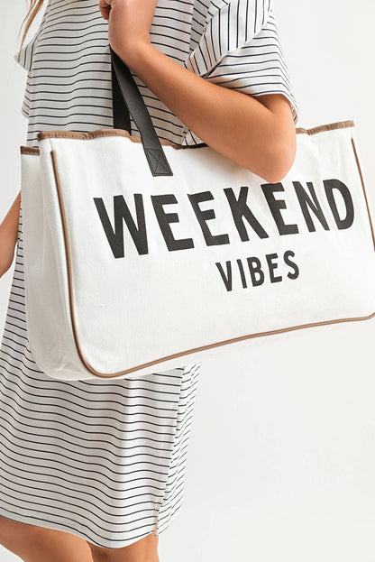 WEEKEND VIBES Canvas Tote