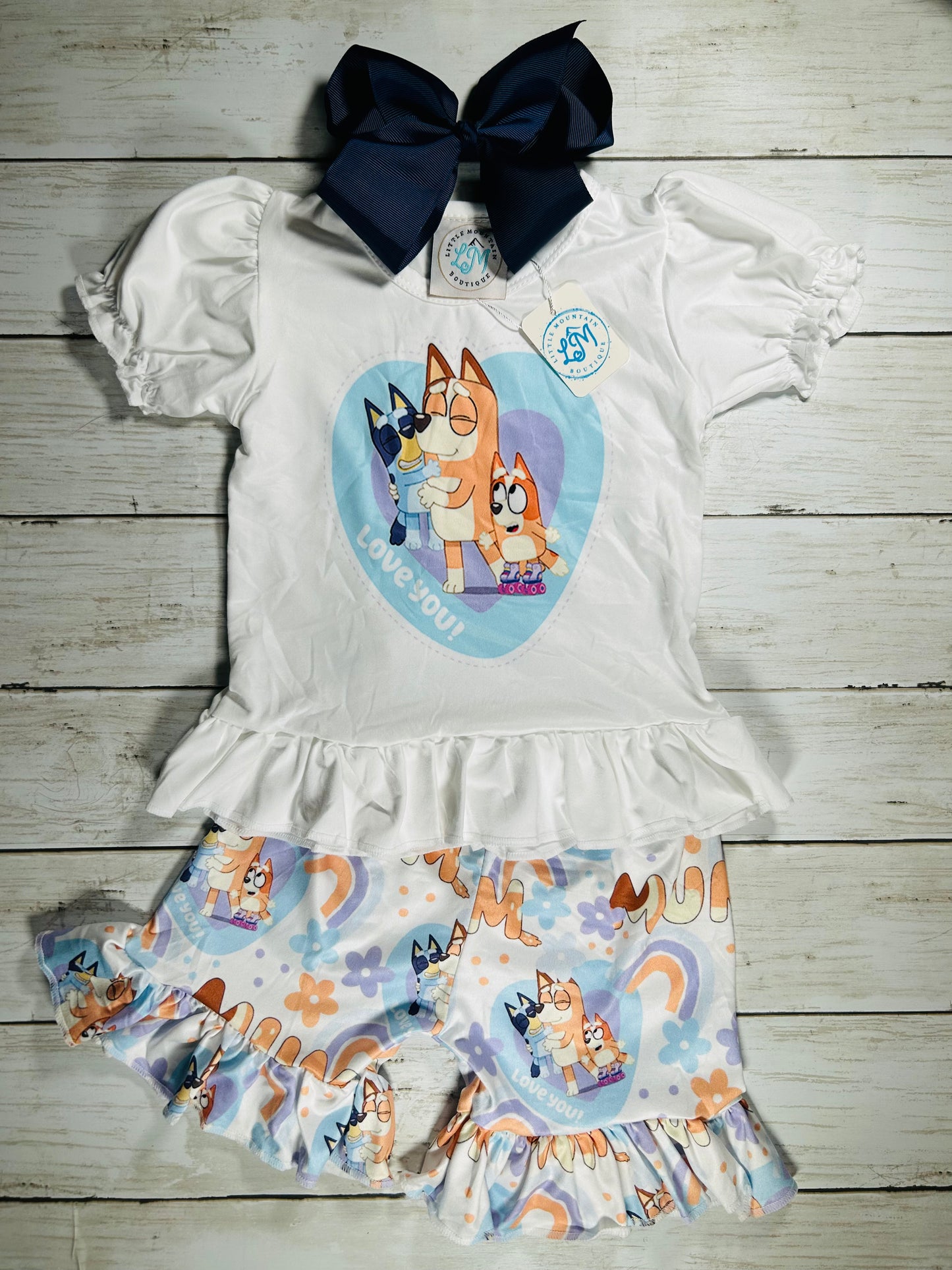 Bluey Girls Shorts Outfit Set