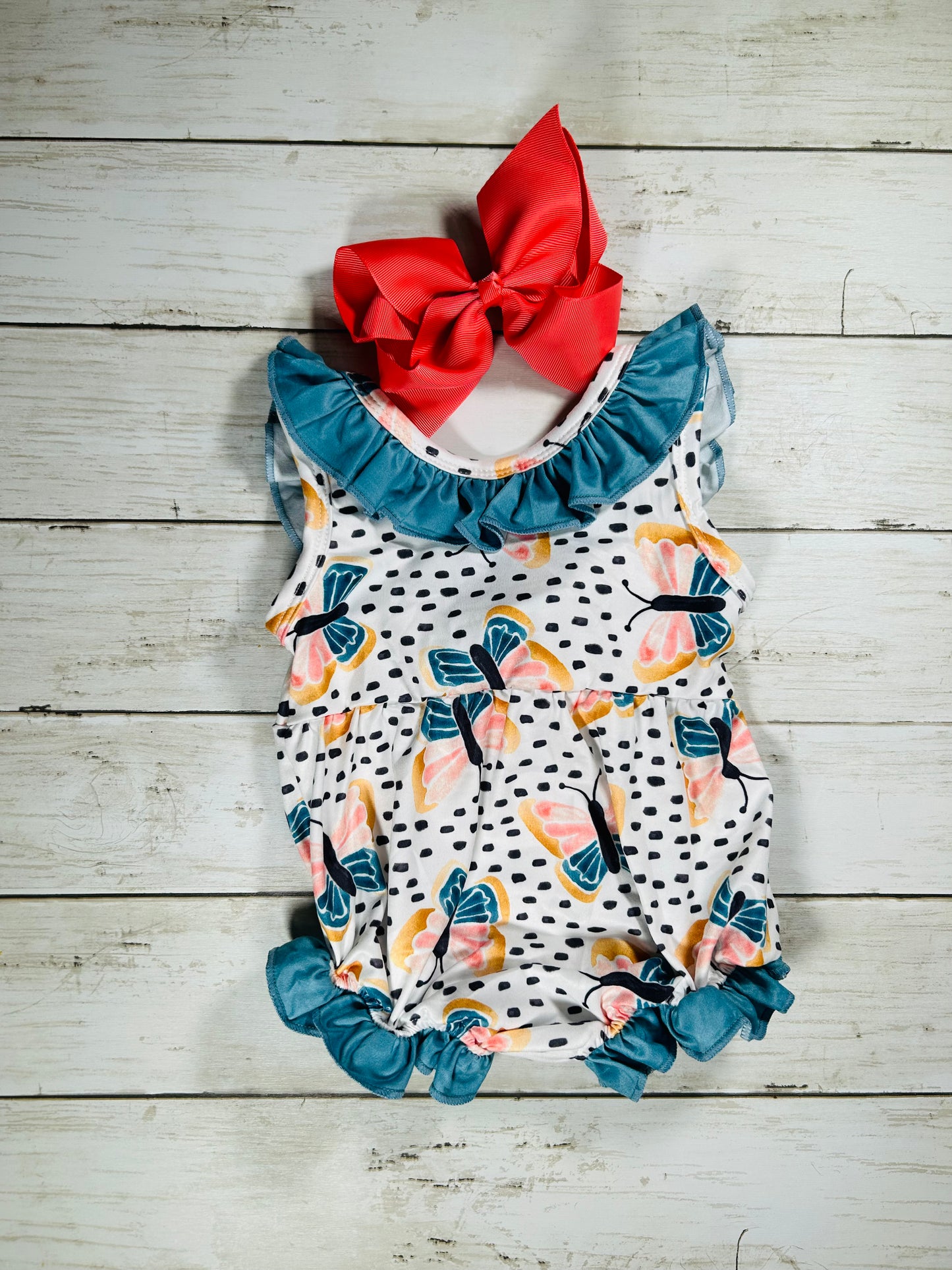 Girls Fluttering Butterfly Romper