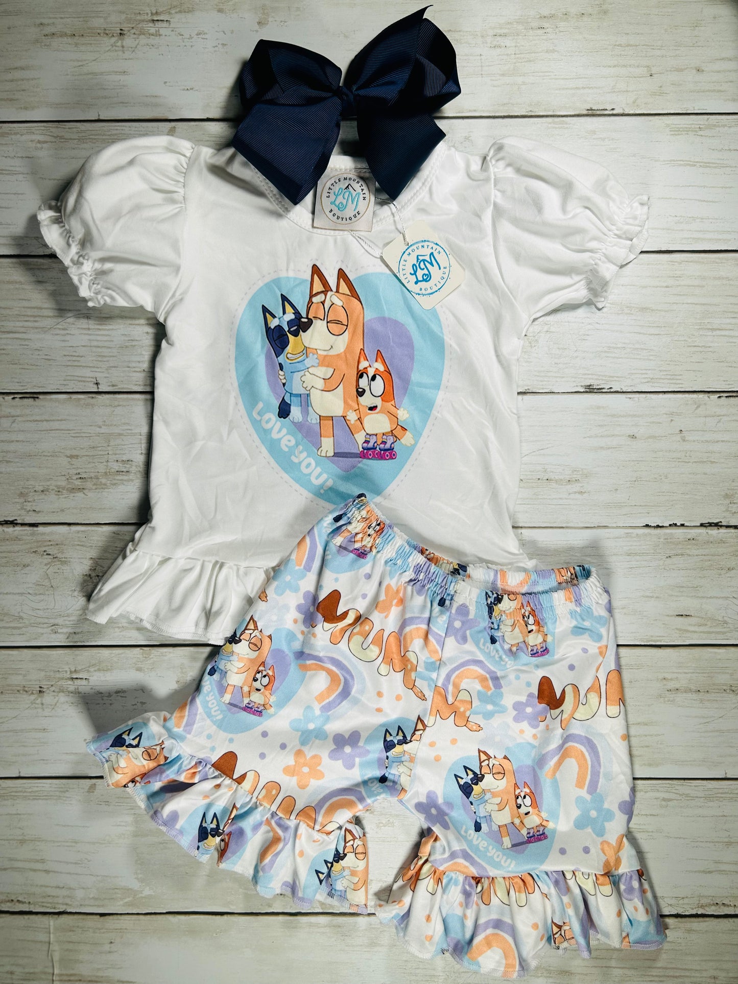 Bluey Girls Shorts Outfit Set