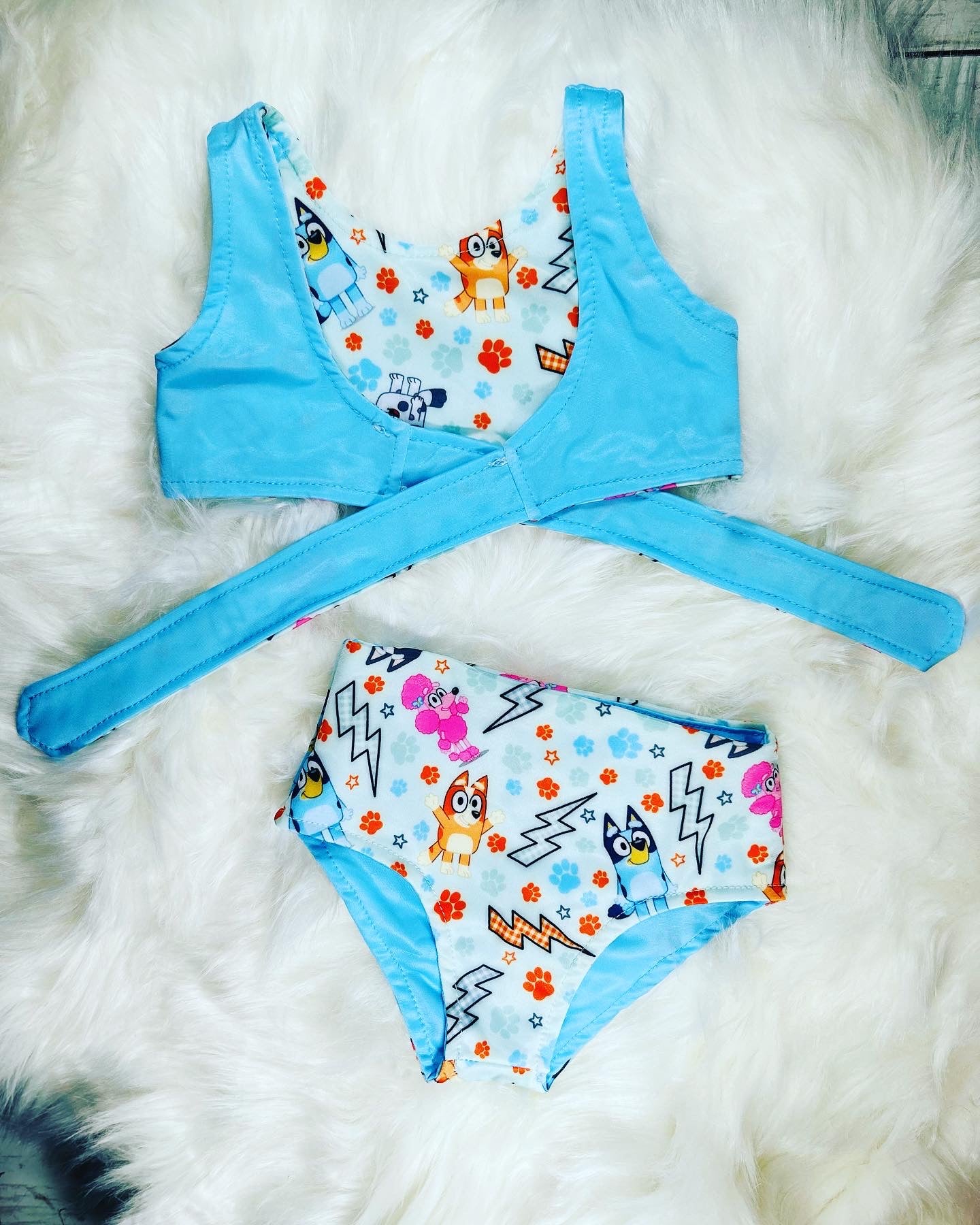 Reversible Bluey 2 Piece Swimsuit Set