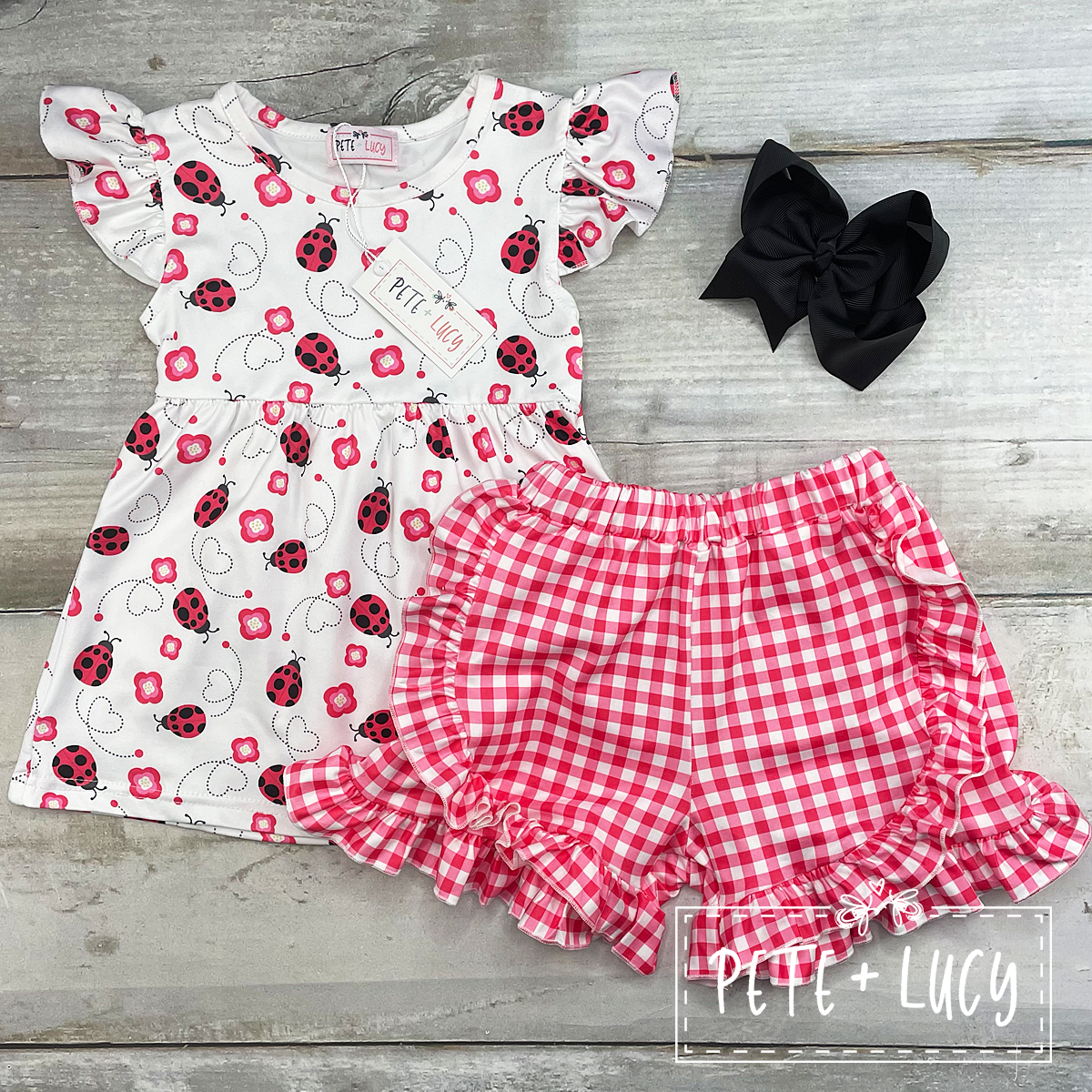 Lovely Ladybugs Short Outfit Set