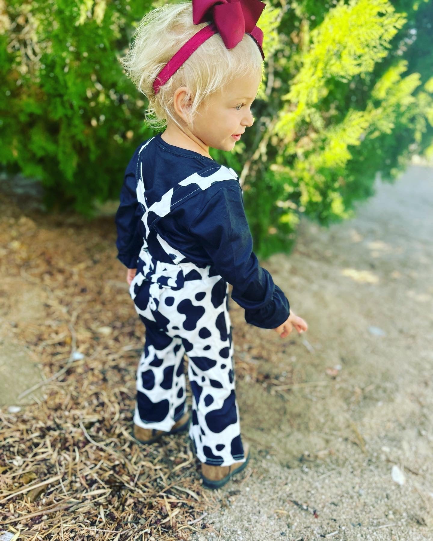 How you Mooing Overalls Outfit Set